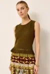 Marie Oliver Collins Tank In Juniper Green