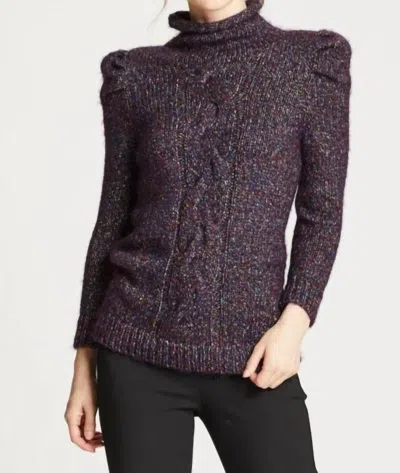 Marie Oliver Confetti Cable Sweater In Brown In Purple