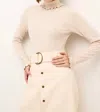 Marie Oliver Corgan Turtleneck Top In Cream In White