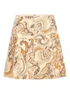 Marie Oliver Crawford Paisley-print Mini Skirt In Brown