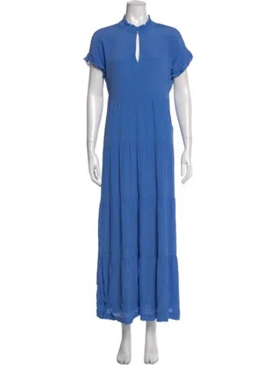 Pre-owned Marie Oliver Crew Neck Long Dress In Blue