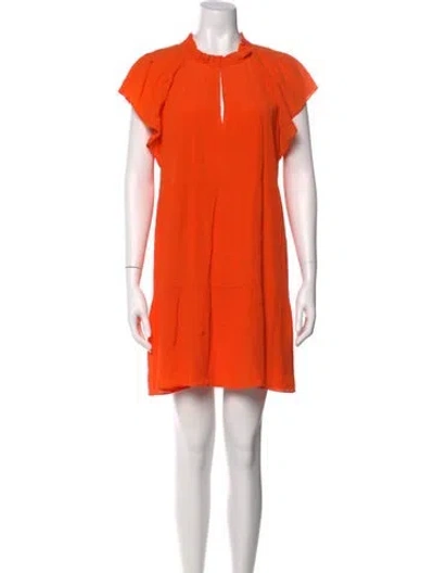 Pre-owned Marie Oliver Crew Neck Mini Dress In Orange