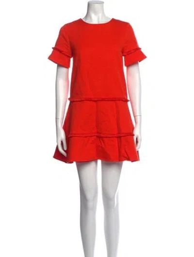 Pre-owned Marie Oliver Crew Neck Mini Dress In Orange