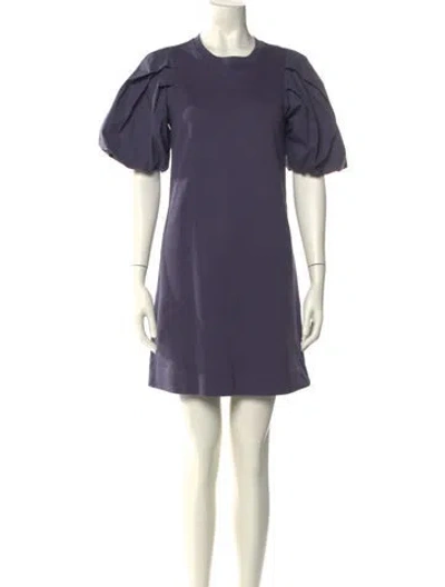 Pre-owned Marie Oliver Crew Neck Mini Dress In Purple