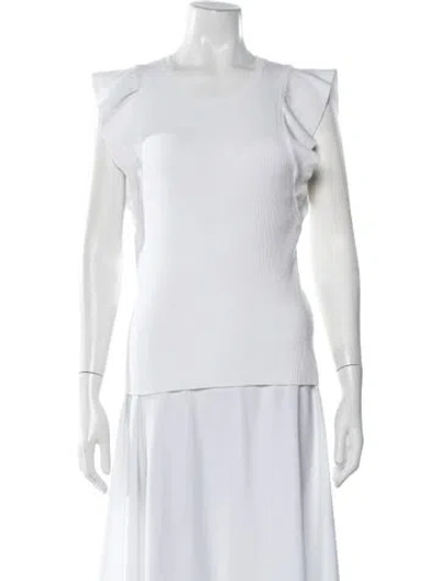 Pre-owned Marie Oliver Crew Neck Sweater In White
