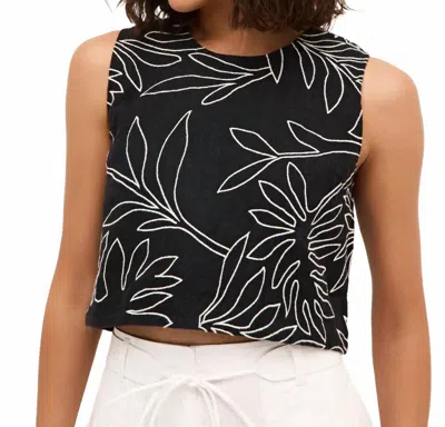 Marie Oliver Davis Cropped Top In Wildflower In Black