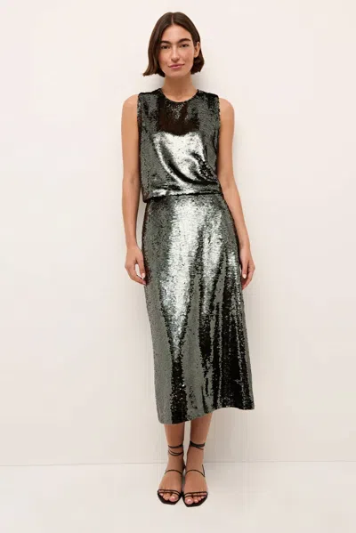 Marie Oliver Davis Sequin Top In Rosin In Brown