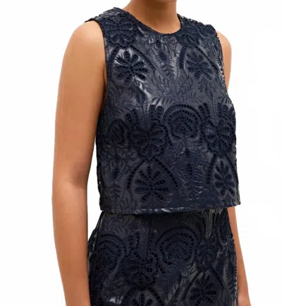 Marie Oliver Davis Shell Tank In Navy In Blue