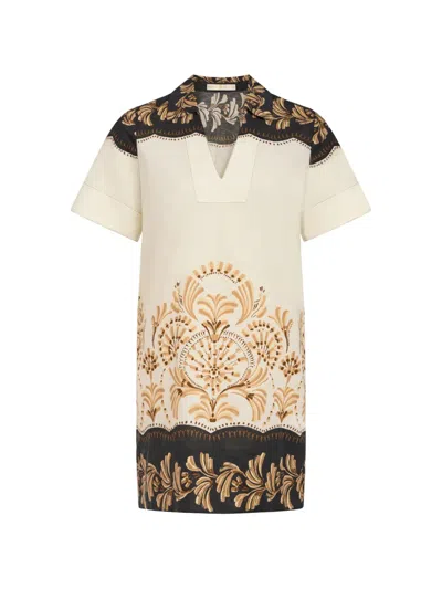 Marie Oliver Dede Floral-print V-neck Dress In White