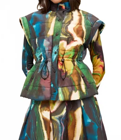 Marie Oliver Delta Lyndon Vest In Blue In Multi