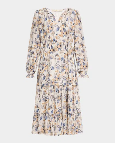 Marie Oliver Demi Tiered Floral-print Midi Dress In Crossvine