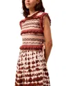 Marie Oliver Desmond Fringe Trim Sleeveless Sweater In Brown