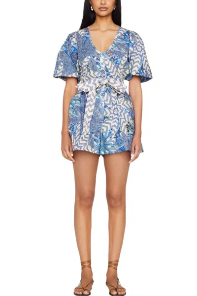 Marie Oliver Devin Romper In Anise Breeze In Multi