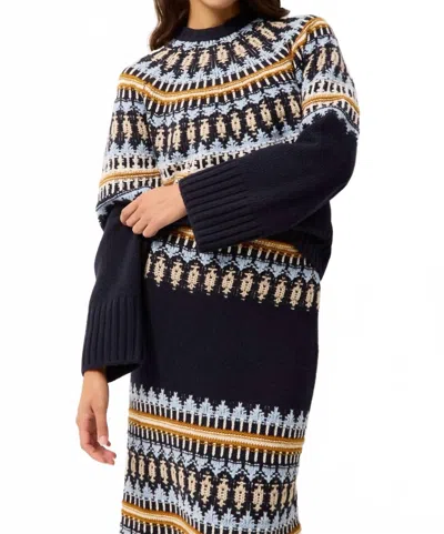 Marie Oliver Dion Patterned Sweater In Black