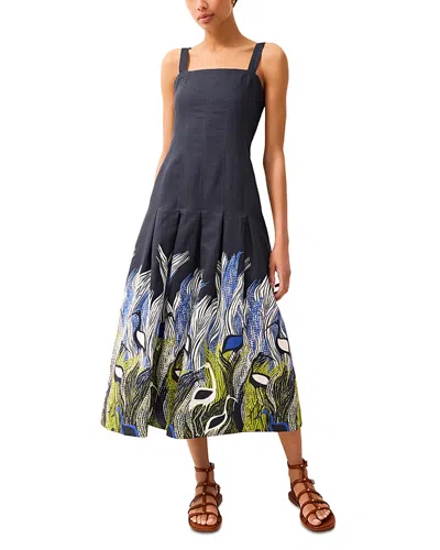 Marie Oliver Dixon Square-neck Printed Midi Dress In Multi