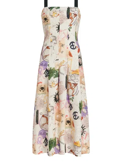 Marie Oliver Dixon Print-illustrated Midi Dress In Zodiac