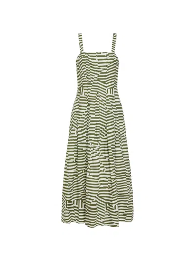 Marie Oliver Dixon Striped Dress In Green