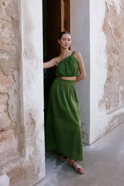 Marie Oliver Draper Skirt In Pesto