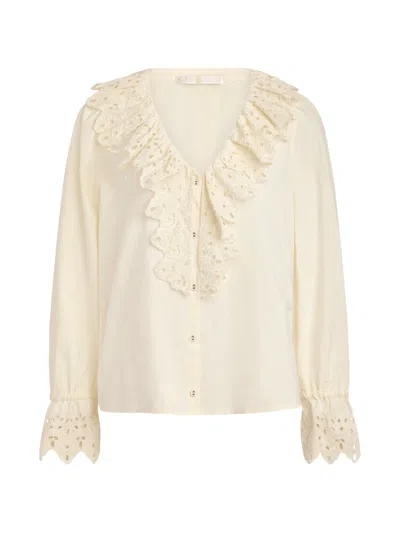 Marie Oliver Eden Ruffled Blouse In Neutral