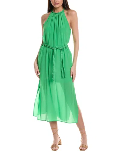 Marie Oliver Elena Silk Midi Dress In Green