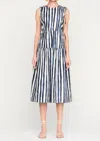 Marie Oliver Elenora Sleeveless Striped Cotton Midi Dress In Multi