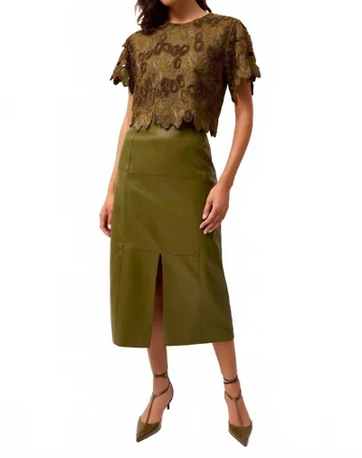 Marie Oliver Elliott Midi Skirt In Juniper Green