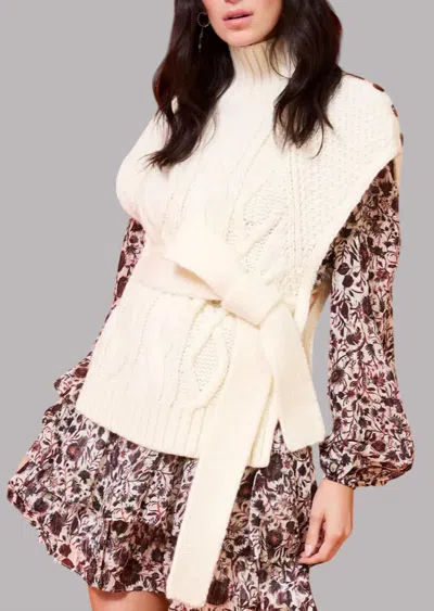 Marie Oliver Emerson Popover Sweater Poncho In Off-white