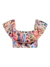 Marie Oliver Emily Ruffle-detail Swim Top In Pink