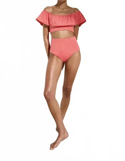 Marie Oliver Emily Swim Top In Coral Aloe In Pink