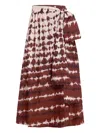 Marie Oliver Estine Tie-dye Wrap Midi Skirt In Brown