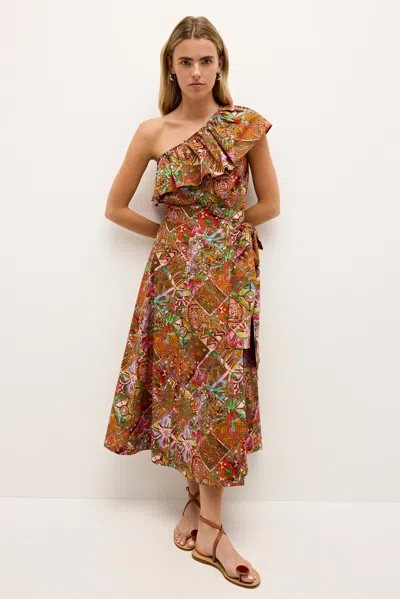 Marie Oliver Estine Wrap Skirt In Brown