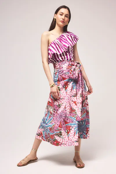 Marie Oliver Estine Wrap Skirt In Pink