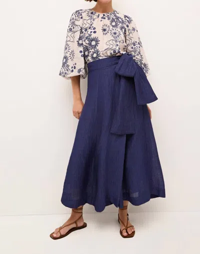 Marie Oliver Estine Wrap Skirt In Patriot Navy In Multi