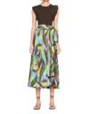 MARIE OLIVER ESTINE WRAP SKIRT IN TROPADELIC