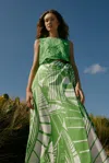 Marie Oliver Davis Eyelet Embroidered Crop Shell In Verdant