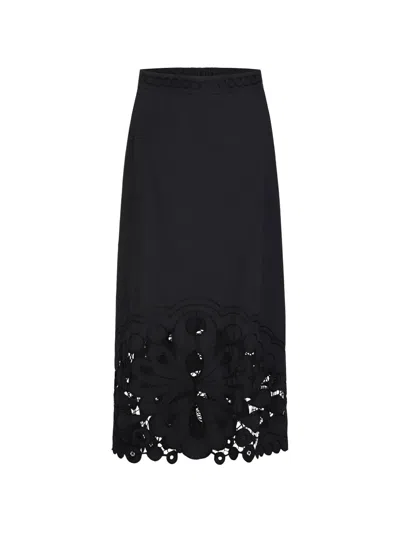 Marie Oliver Eugenia Lace Midi Skirt In Multi