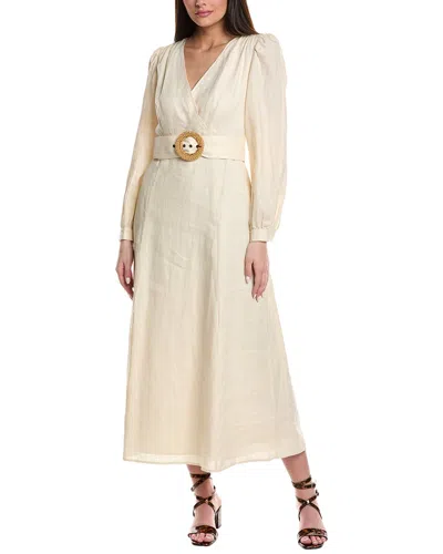 Marie Oliver Evelle Linen Maxi Dress In Beige