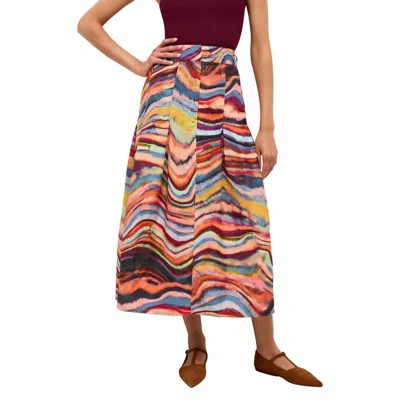 Marie Oliver Faith Printed Midi Skirt In Ammolite In Multi