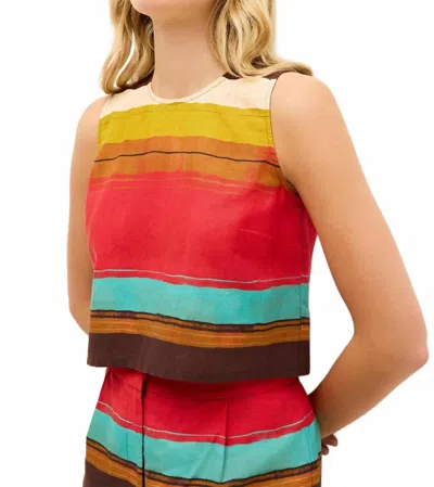 Marie Oliver Fallon Sleveless Cropped Top In Grotto In Multi