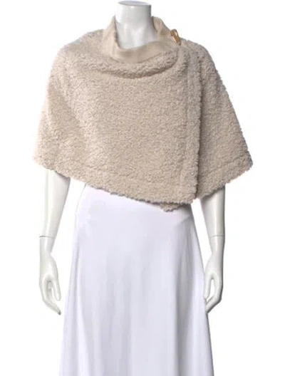 Pre-owned Marie Oliver Faux Fur Mock Neck Sweater W/ Tags In Neutral
