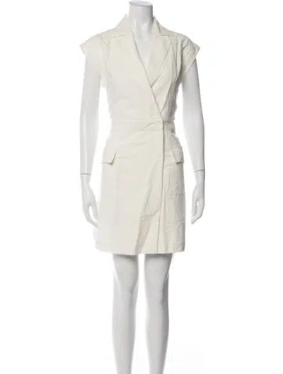 Pre-owned Marie Oliver Faux Shearling Mini Dress In Neutrals