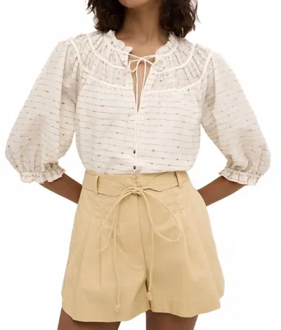 Marie Oliver Finley Peasant Top In Dune In Neutral