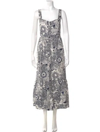 Pre-owned Marie Oliver Floral Print Long Dress In Multi
