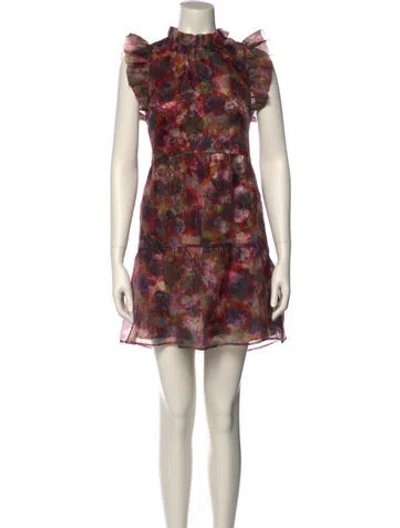 Pre-owned Marie Oliver Floral Print Mini Dress In Multi