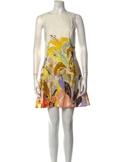 Pre-owned Marie Oliver Floral Print Mini Dress In Multicolor