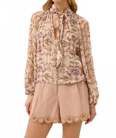 Marie Oliver Florence Floral Tie Blouse Top In Garden In Multi