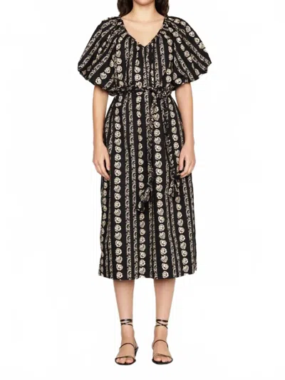 Marie Oliver Foster Midi Dress In Racen Rows In Black