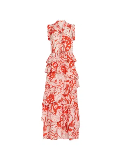Marie Oliver Franklen Ruffled Maxi Dress In Multi