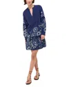 Marie Oliver Frannie Floral-print Pintuck Shift Dress In Astra