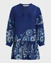 Marie Oliver Frannie Floral-print Pintuck Shift Dress In Astra